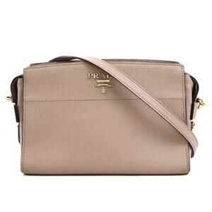PRADA Cream Leather Shoulder Bag